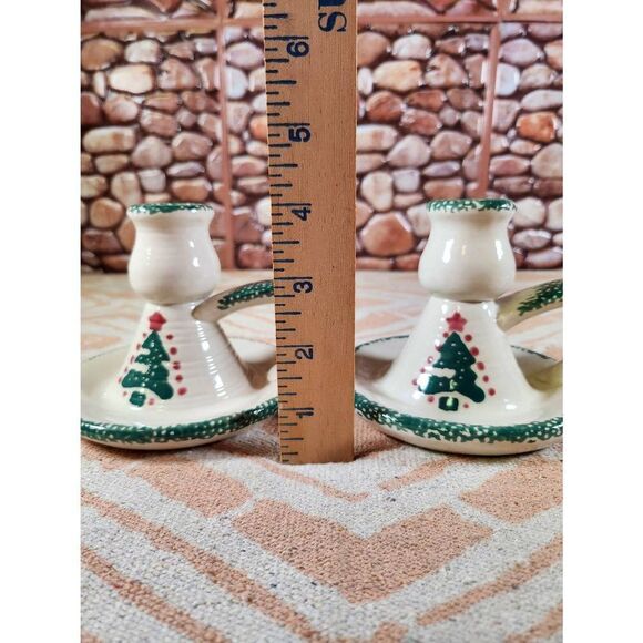 Vintage Christmas Tree Candlesticks/ Salt Pepper Shakers - Picture 4 of 14